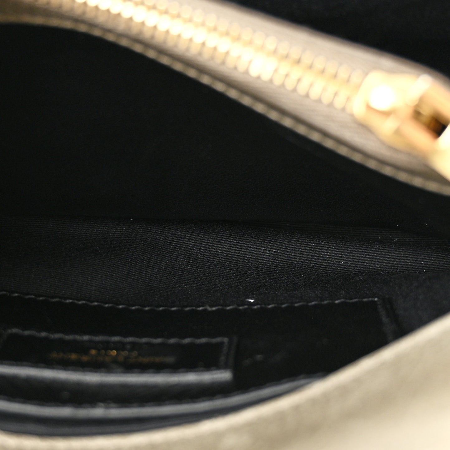 Waxed Calfskin Matelasse Chevron Medium Monogram College Bag Fog Gray