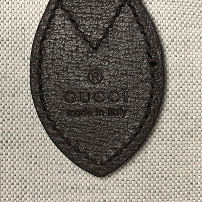 Gucci GG Supreme Monogram Textured Dollar Calfskin Web Large Ophidia Tote Beige Ebony New Acero 8 of 10