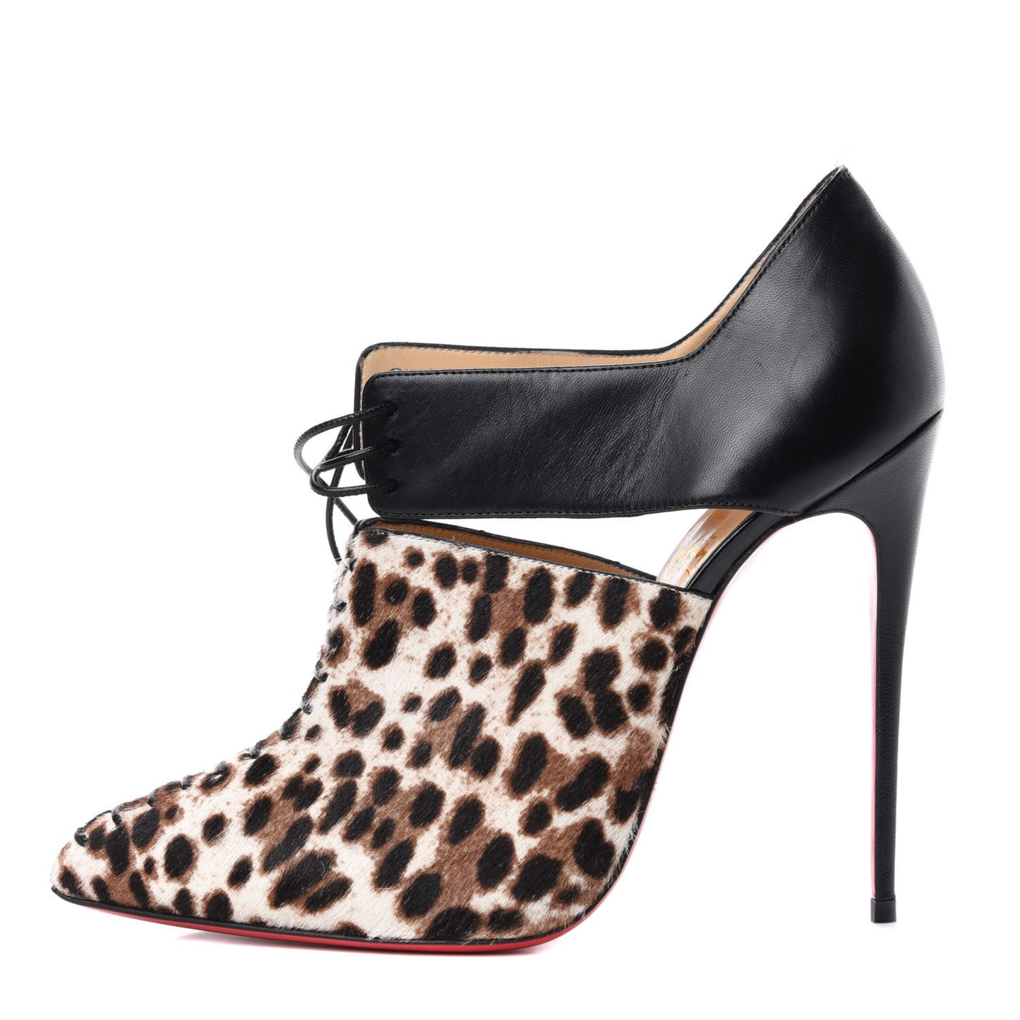 Pony Hair Leopard Corsita 120 Ankle Boots 38 White Black