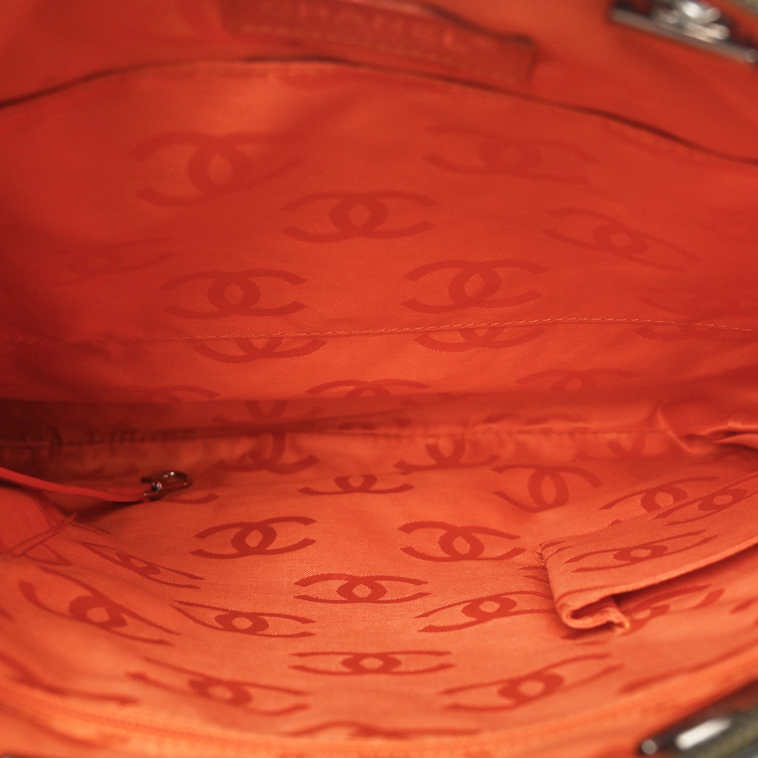 Chanel Calfskin Python Quilted Cambon Flat Tote Khaki 5 of 10