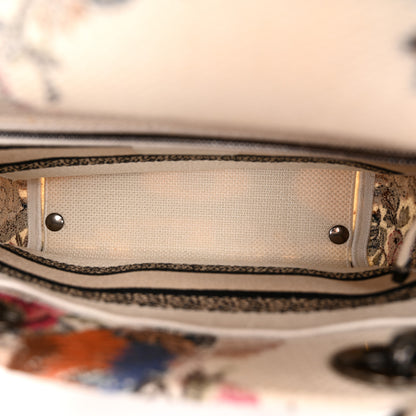 Christian Dior Canvas Embroidered Jardin D'Hive Medium Lady D-Lite Ecru Multicolor 5 of 12