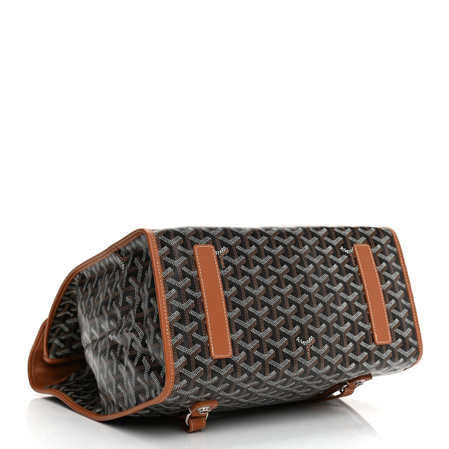 Goyardine Saint Leger Soft Briefcase Backpack Black Gold