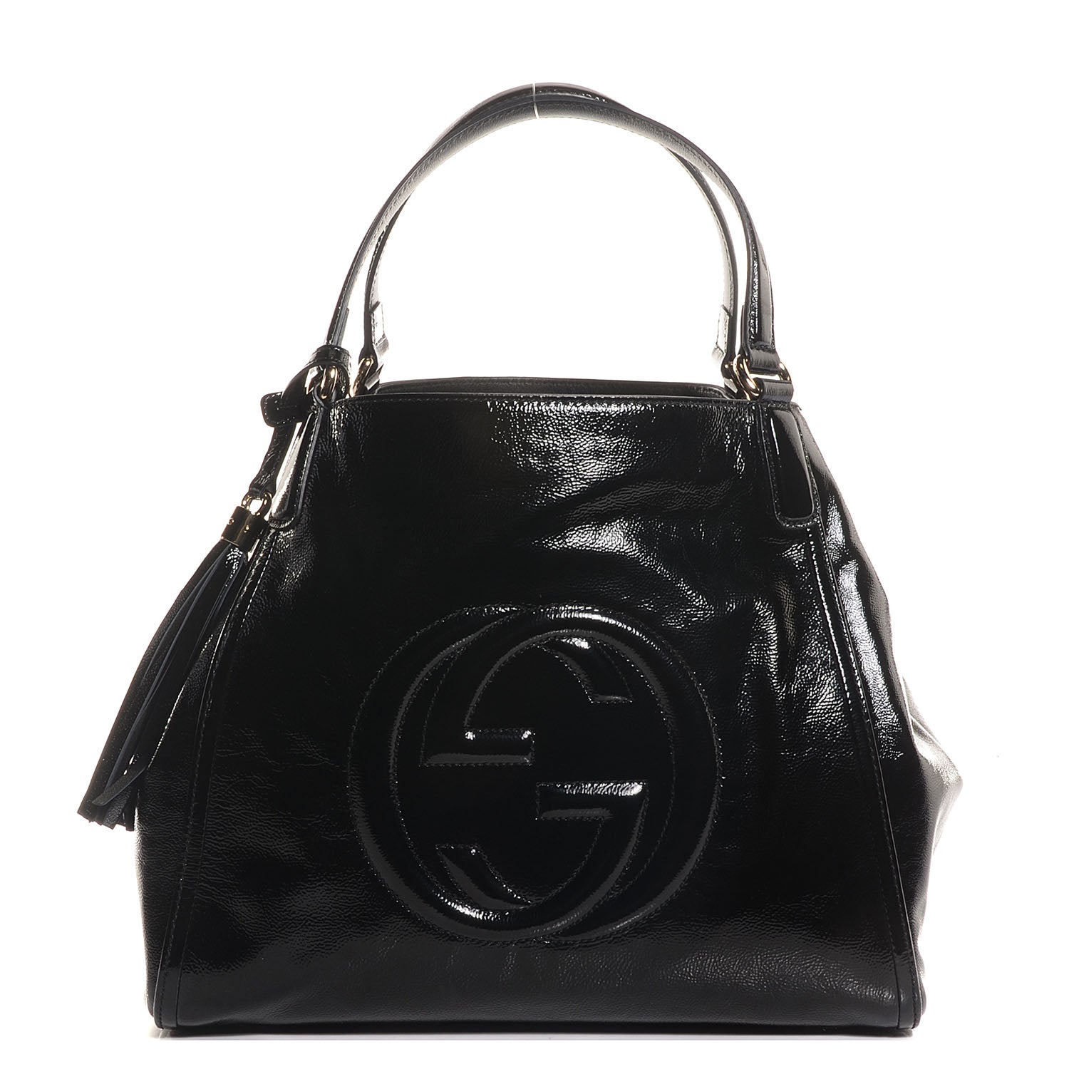 Gucci Vernice Naplack Medium Soho Shoulder Bag Black 1 of 7