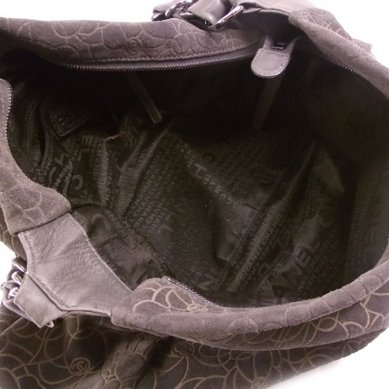 Chanel Suede Camelia Chain Hobo Gray 7 of 11