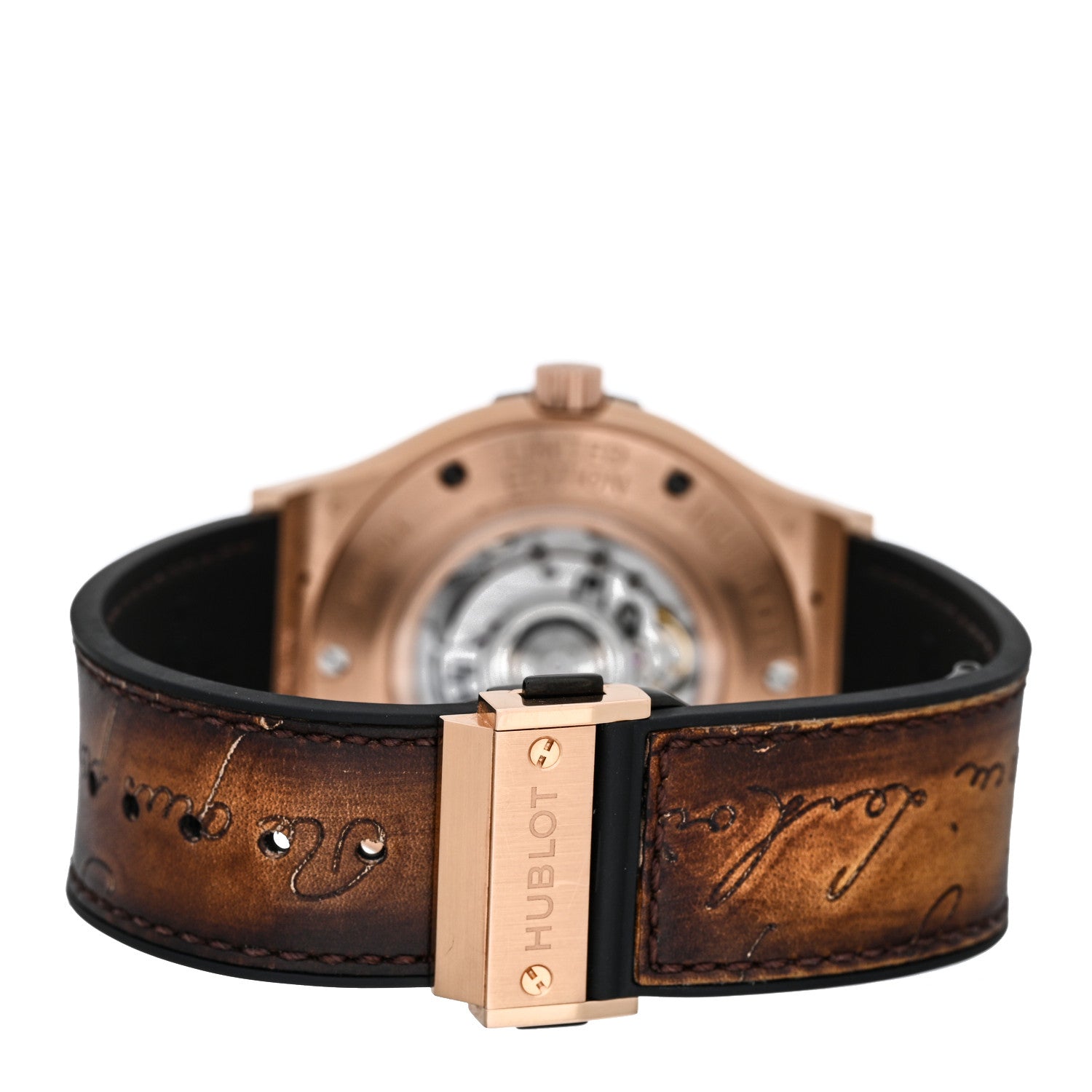Hublot 18K Rose Gold Calfskin 45mm Classic Fusion “Berluti Scritto” Automatic Watch Brown 511.OX.0500.VR.BER16 3 of 5