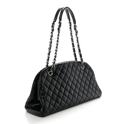 Chanel Glazed Calfskin Quilted Medium Just Mademoiselle Black 3 of 10