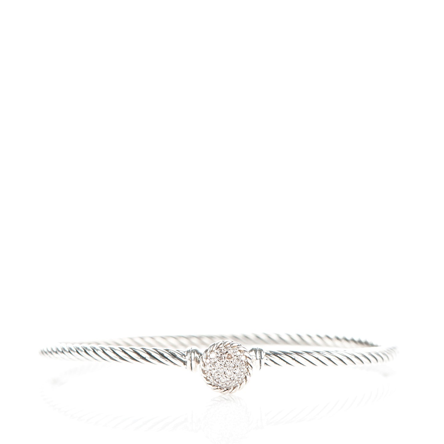 Sterling Silver Pave Diamond 8mm Petite Bracelet