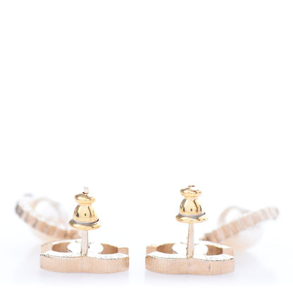 Chanel Crystal Pearl CC Drop Earrings Gold 3 of 5