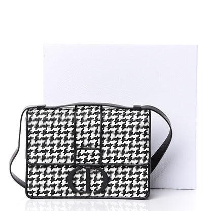 Christian Dior Lambskin Houndstooth Braided 30 Montaigne Flap Bag Black White 12 of 12