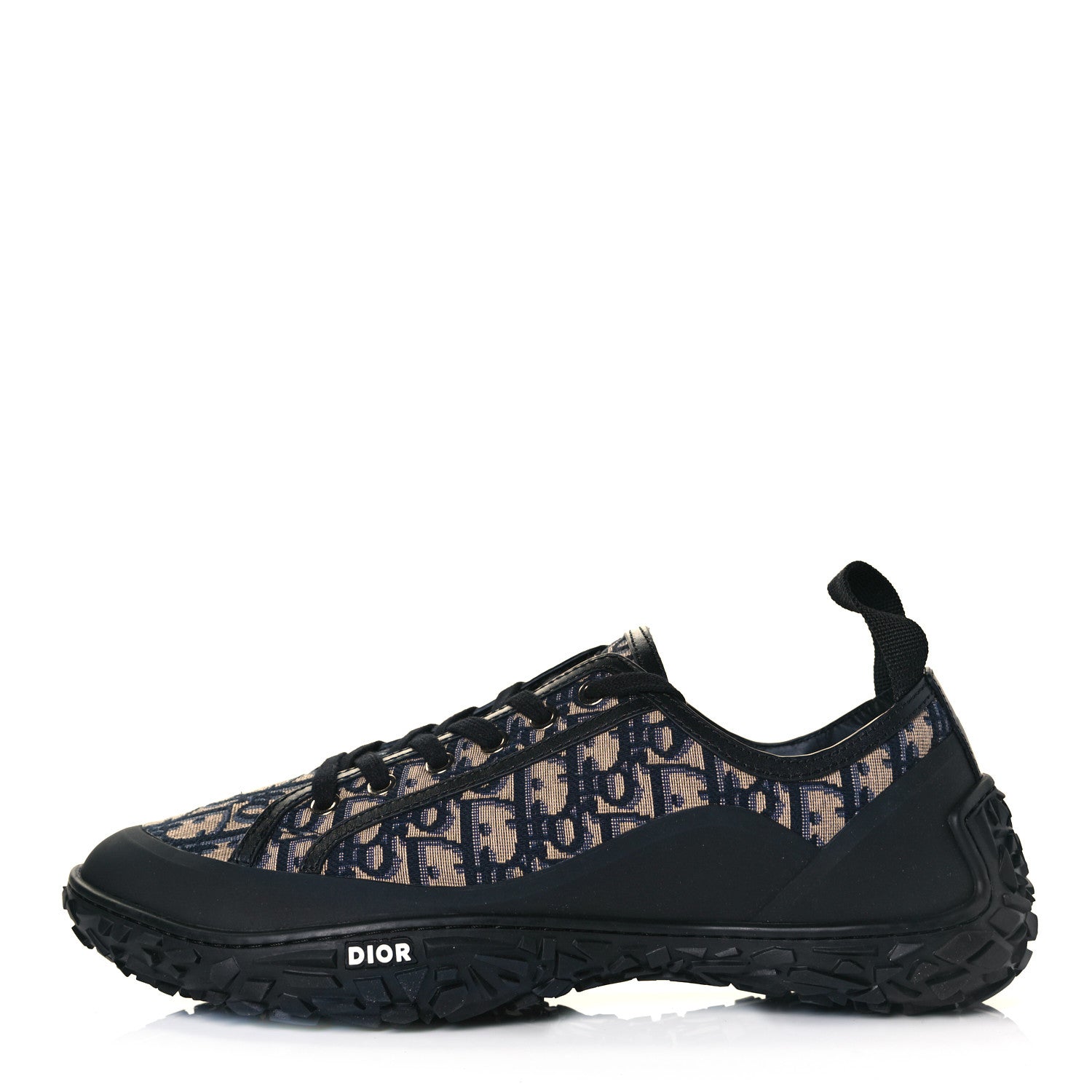 Christian Dior Jacquard Rubber Oblique Mens B28 Low Top Sneakers 44 Black Apricot 1 of 9