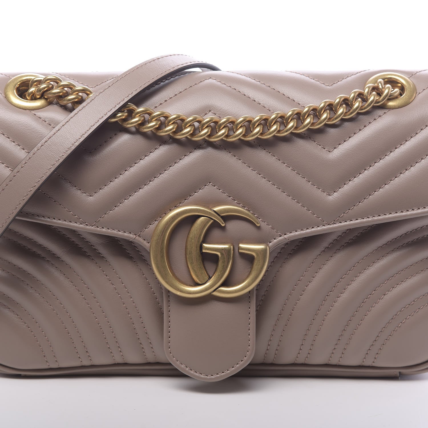 Gucci Calfskin Matelasse Small GG Marmont Shoulder Bag Porcelain Rose 10 of 10