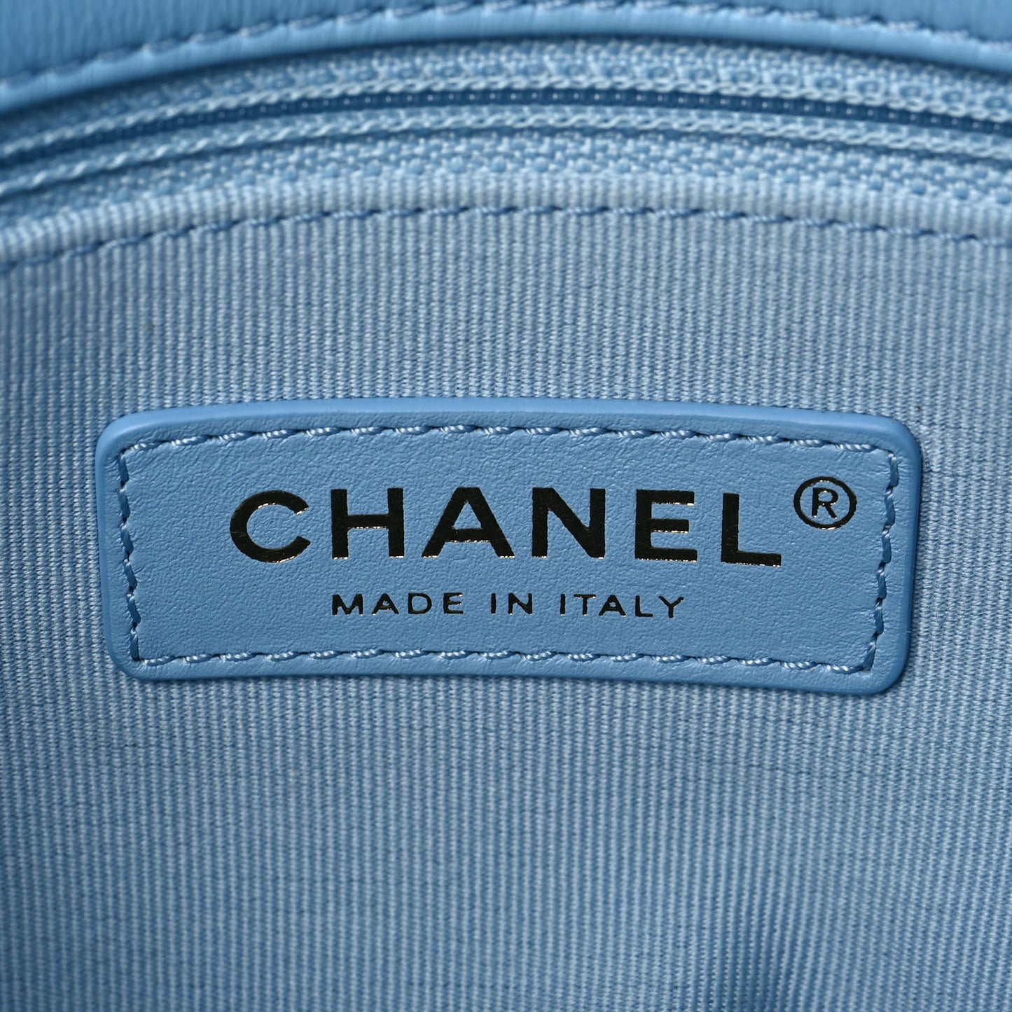 Lambskin Quilted Small Lacquered Chain Flap Light Blue
