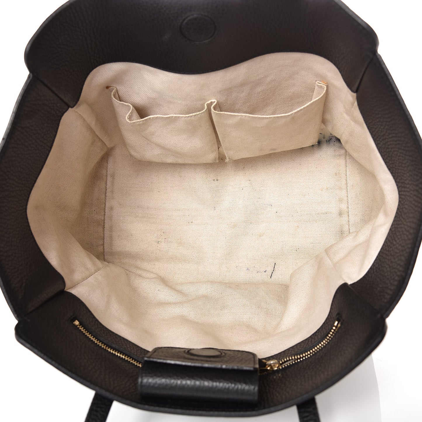 Pebbled Calfskin Small Swing Tote Black