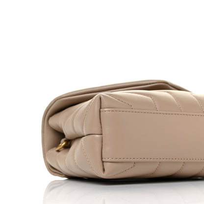 Saint Laurent Calfskin Y Quilted Monogram Toy Loulou Satchel Latte 7 of 9