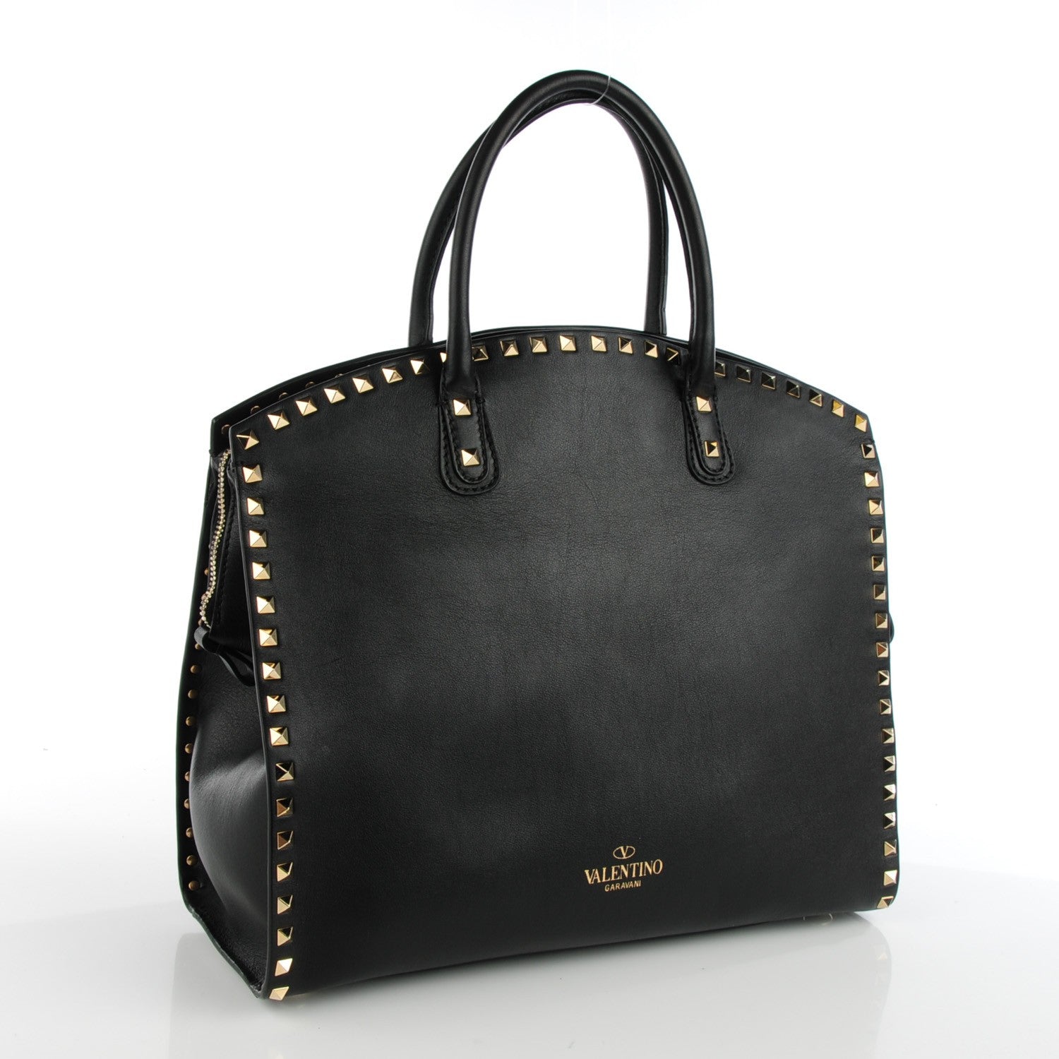 Valentino Garavani Vitello Rockstud Dome Shopper Black 3 of 8