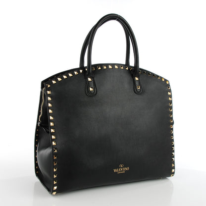 Valentino Garavani Vitello Rockstud Dome Shopper Black 3 of 8