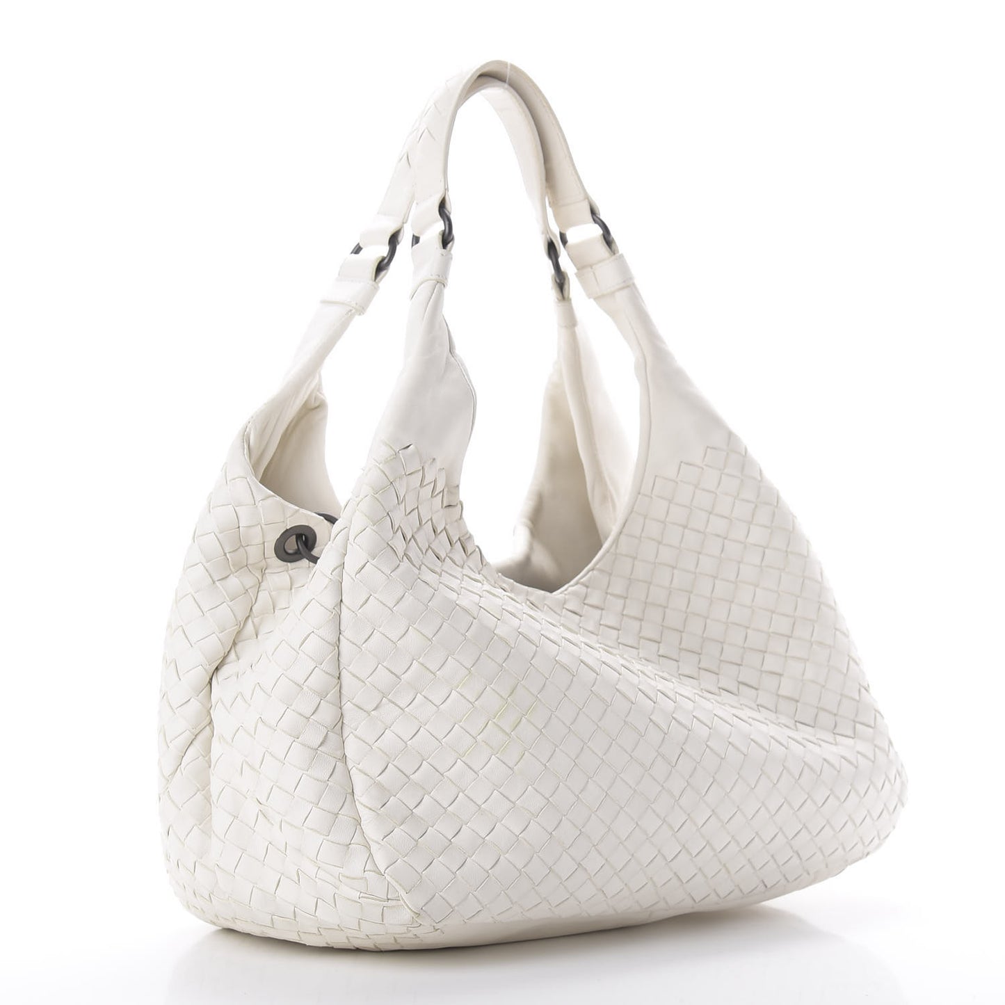 Nappa Intrecciato Medium Campana Hobo White