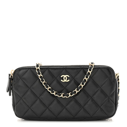 Chanel Lambskin Quilted Small Clutch With Chain Black 1 of 13
