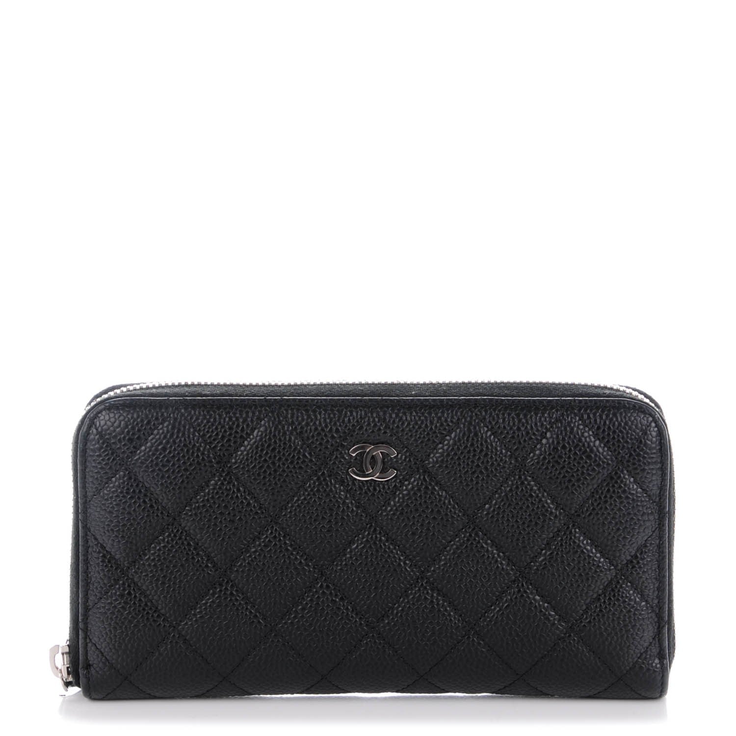 Chanel Caviar Quilted Large Gusset Zip Around Wallet Black 1 of 8