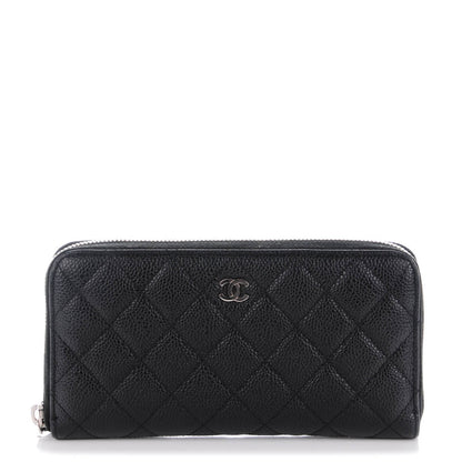 Chanel Caviar Quilted Large Gusset Zip Around Wallet Black 1 of 8