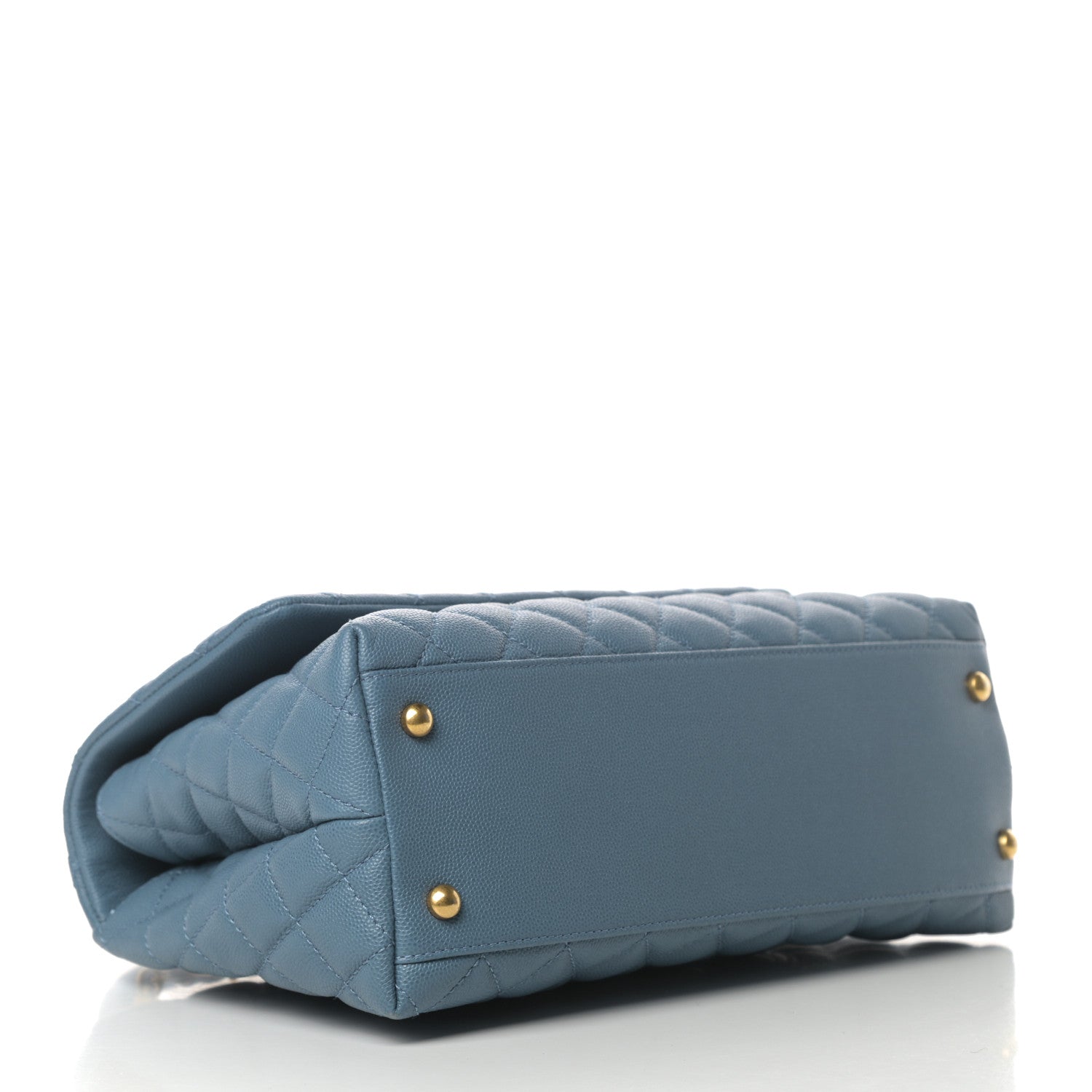Chanel Caviar Quilted Small Coco Handle Flap Blue 4 of 11