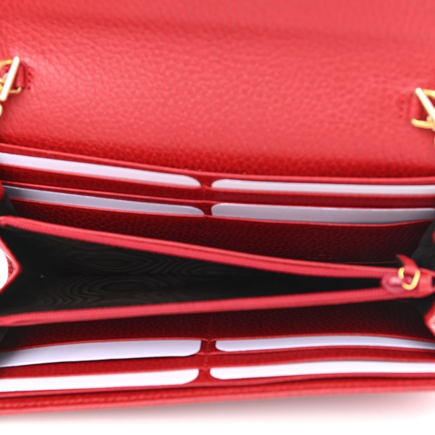 Gucci Dollar Calfskin Petite GG Marmont Wallet Chain Bag Hibiscus Red 5 of 11