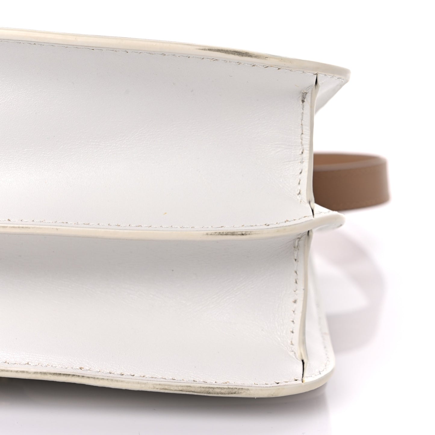 Smooth Calfskin Monogram Medium TB Bag Chalk White Camel