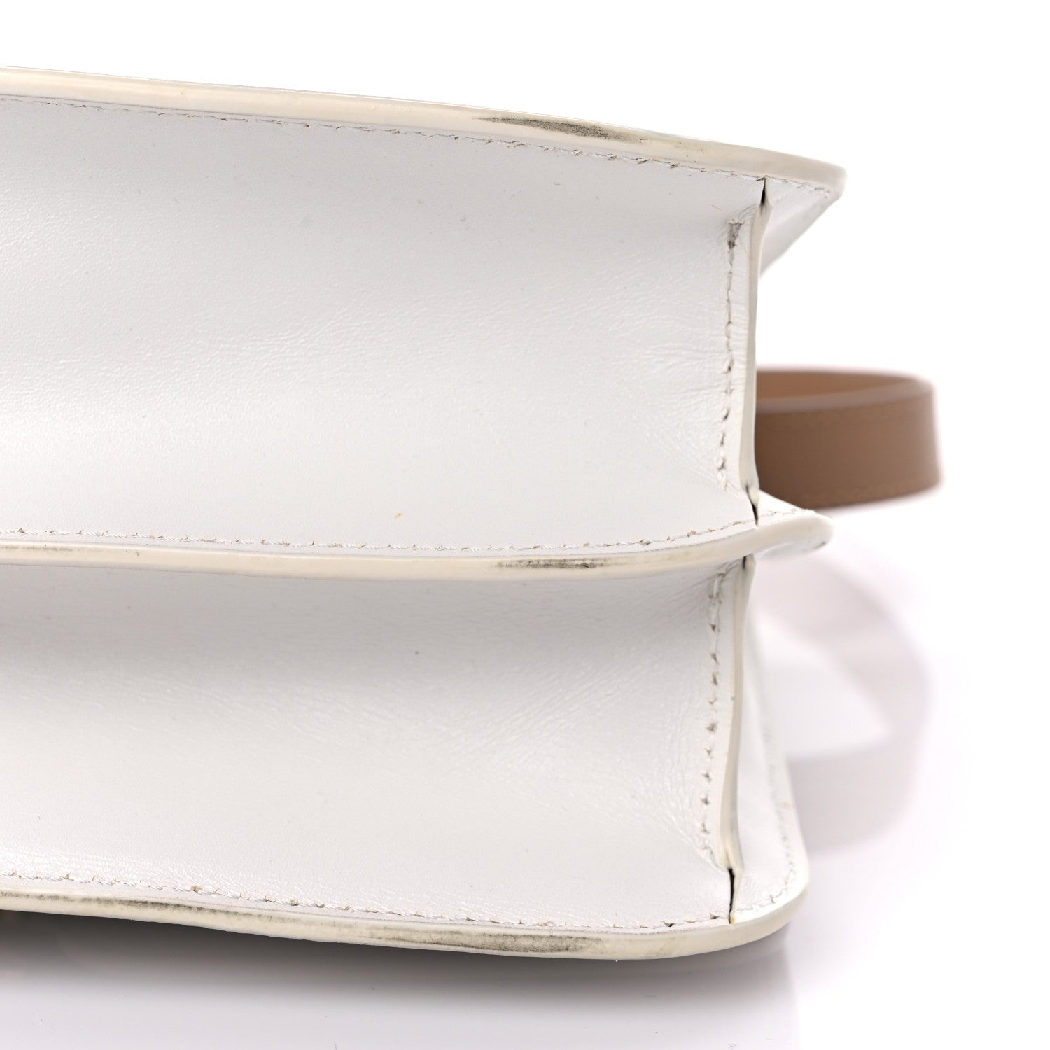 Burberry Smooth Calfskin Monogram Medium TB Bag Chalk White Camel 17 of 17