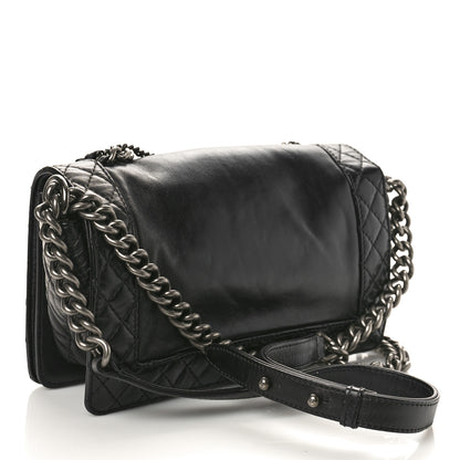 Chanel Calfskin Enchained Medium Boy Flap Black 2 of 10
