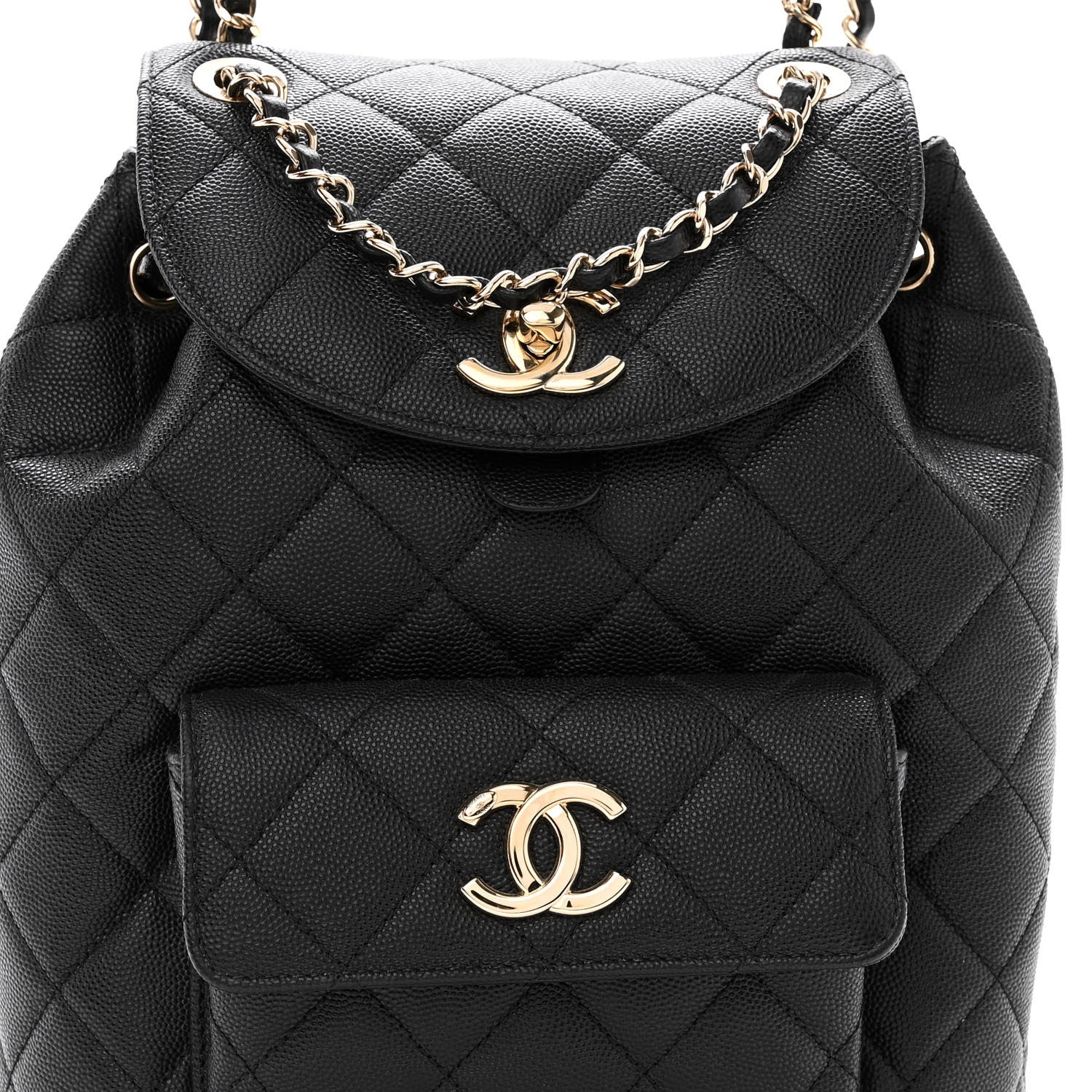 Chanel Lambskin Quilted Small Duma Drawstring Backpack Black 8 of 10