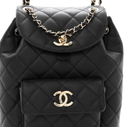 Chanel Lambskin Quilted Small Duma Drawstring Backpack Black 8 of 10