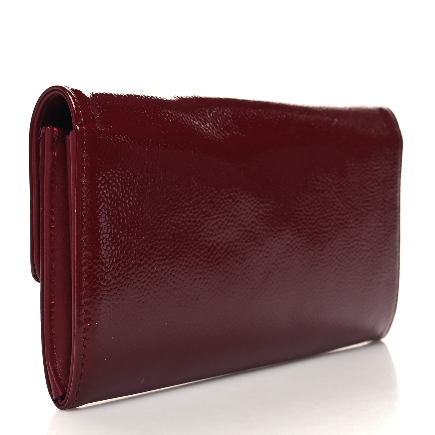 Patent Caviar Timeless CC Large Gusset Flap Wallet Burgundy