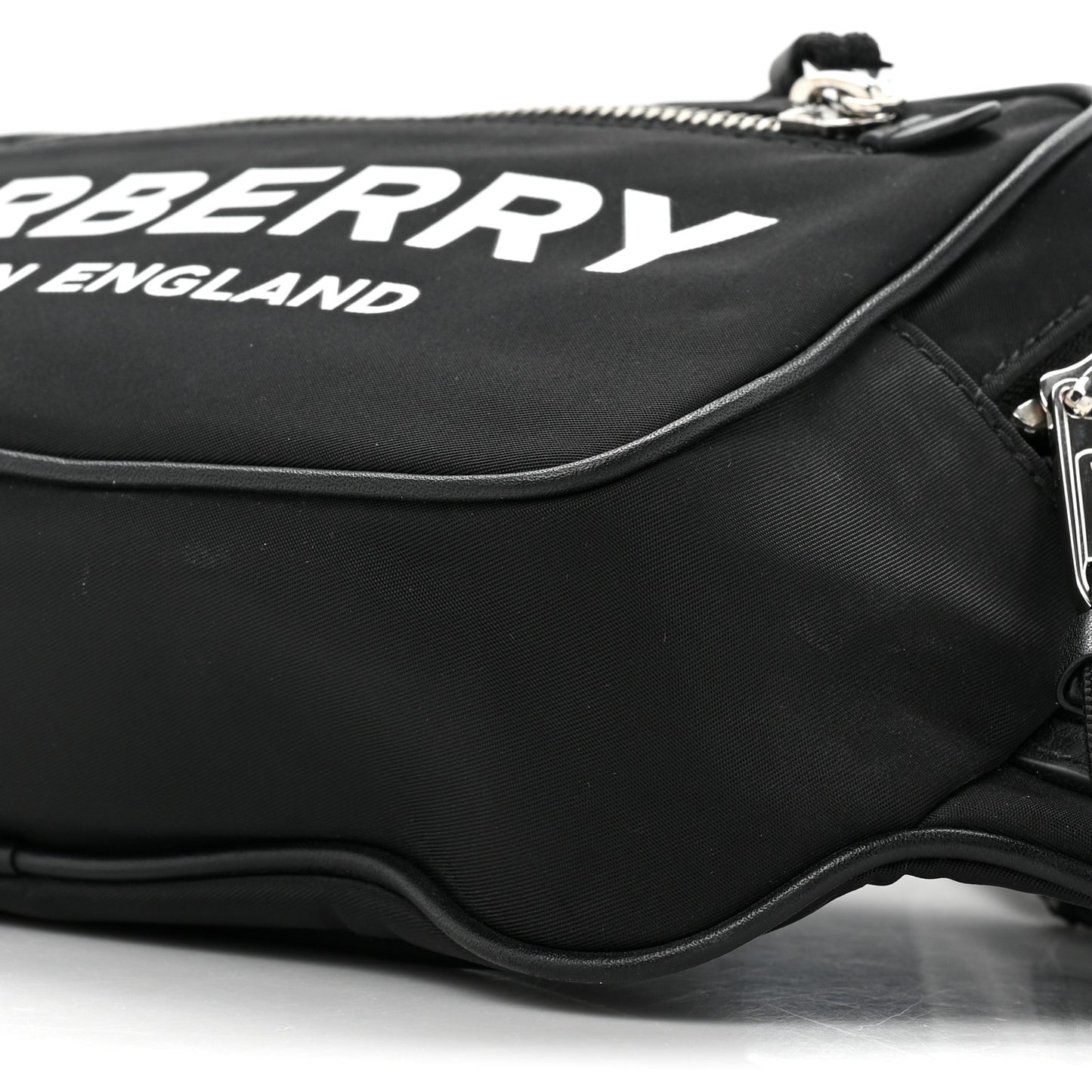 Econyl Logo Print Large Cannon Bum Bag Black