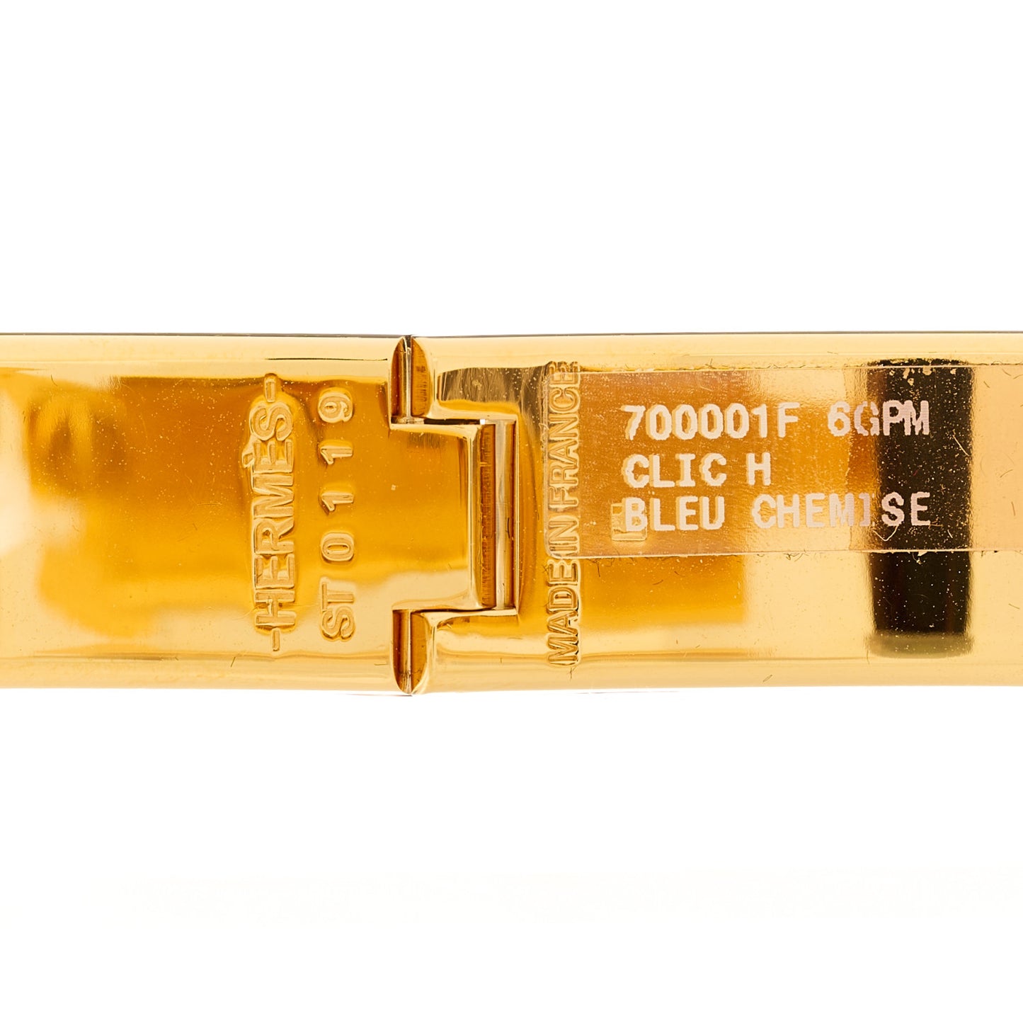 Enamel Narrow Clic Clac H Bracelet PM Bleu Chemise