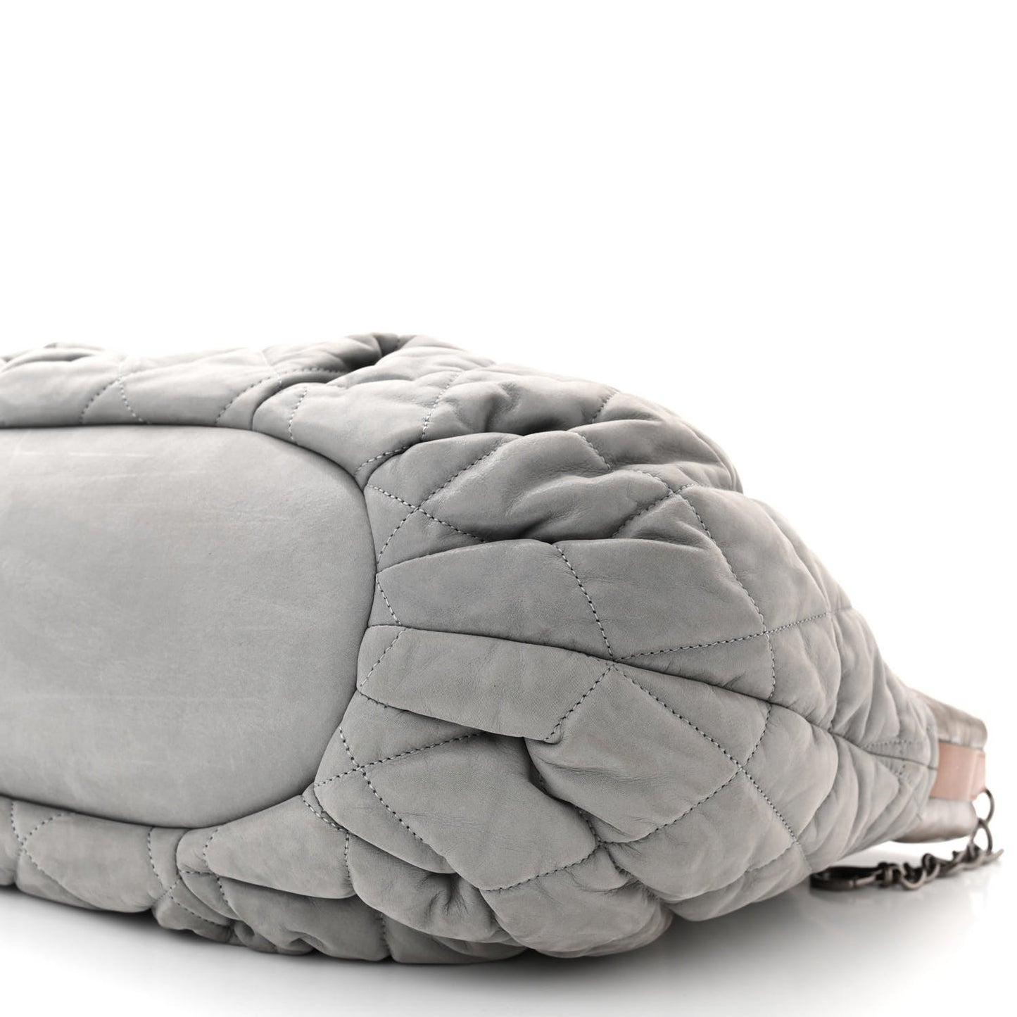 Iridescent Calfskin Quilted Small In The Mix Tote Grey