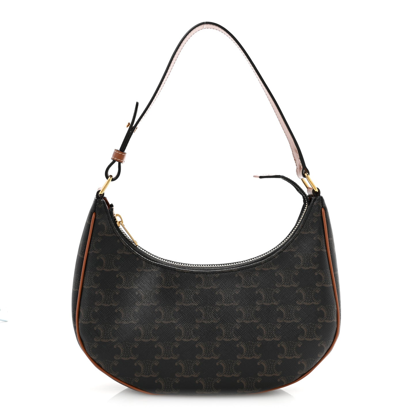 Triomphe Canvas Calfskin Ava Shoulder Bag Tan