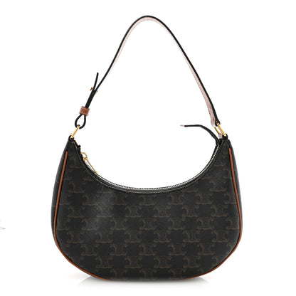 Celine Triomphe Canvas Calfskin Ava Shoulder Bag Tan 1 of 14