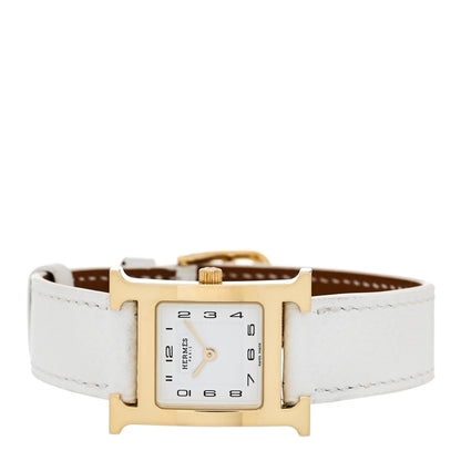 Hermes Stainless Steel Epsom 21mm Heure H Hour Quartz Watch Blanc 2 of 4