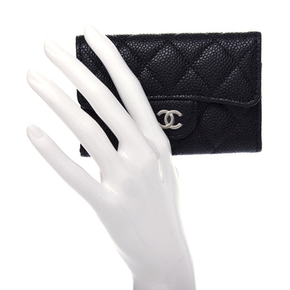 Chanel Caviar Quilted Flap Card Holder Wallet Black 2 of 9