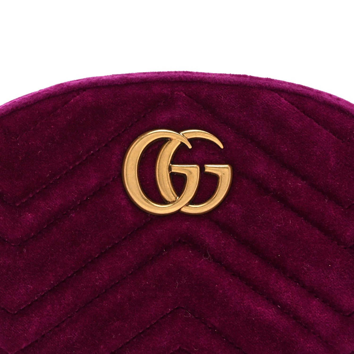 Gucci Velvet Matelasse GG Marmont Belt Bag 95 38 Fuchsia Violet Cyclamen 9 of 11