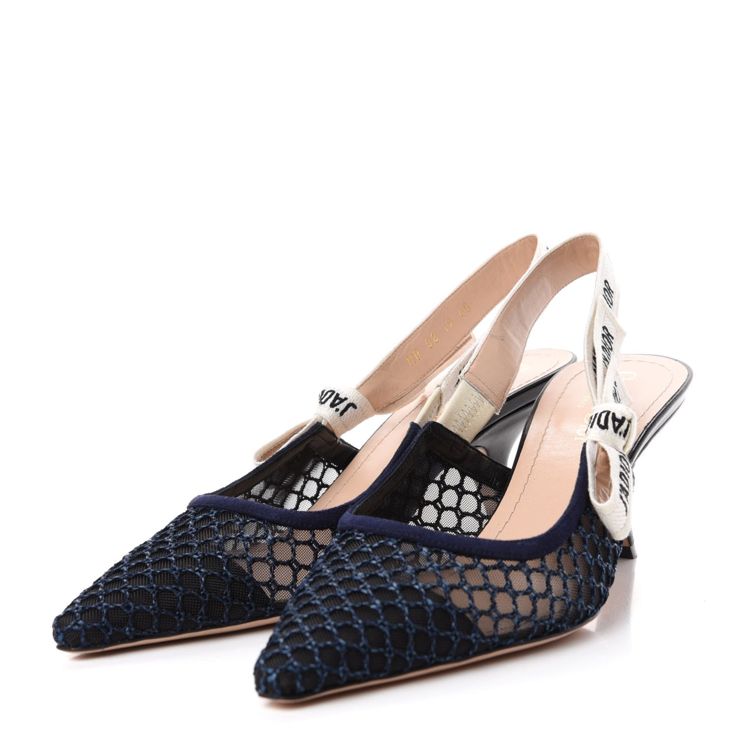 Christian Dior Resille Lambskin Ribbon J'Adior Slingback 65mm Pumps 40 Indigo Blue 3 of 10