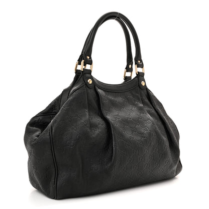 Gucci Guccissima Medium Sukey Tote Black 3 of 12