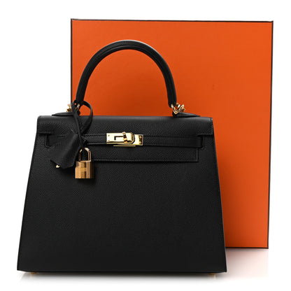 Hermes Epsom Kelly Sellier 25 Black 10 of 10