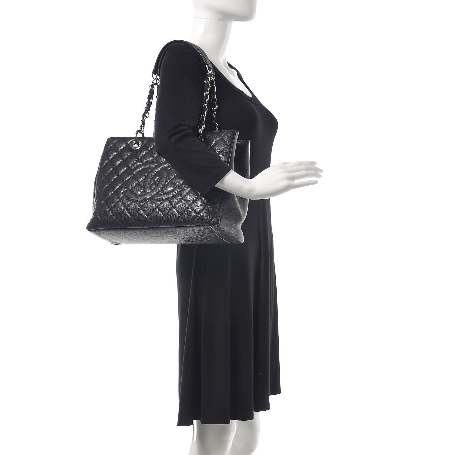 Chanel Caviar Quilted Grand Shopping Tote GST Black 2 of 11