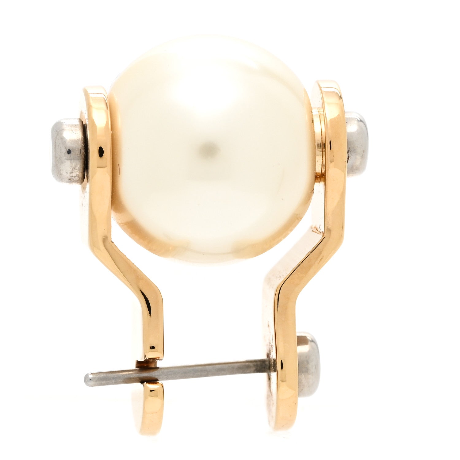 Louis Vuitton Metal Pearl LV Speedy Earrings Gold 7 of 7