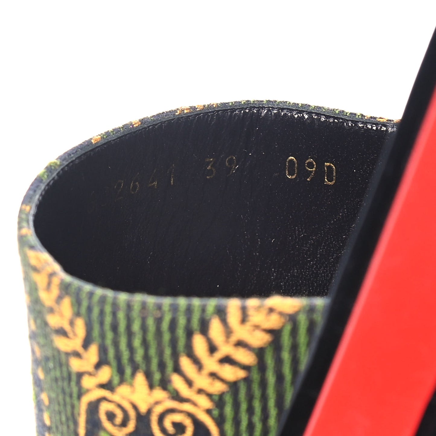 Patent Mother of Pearl Jacquard Square G Roses Platform Slide Sandals 39 Multicolor