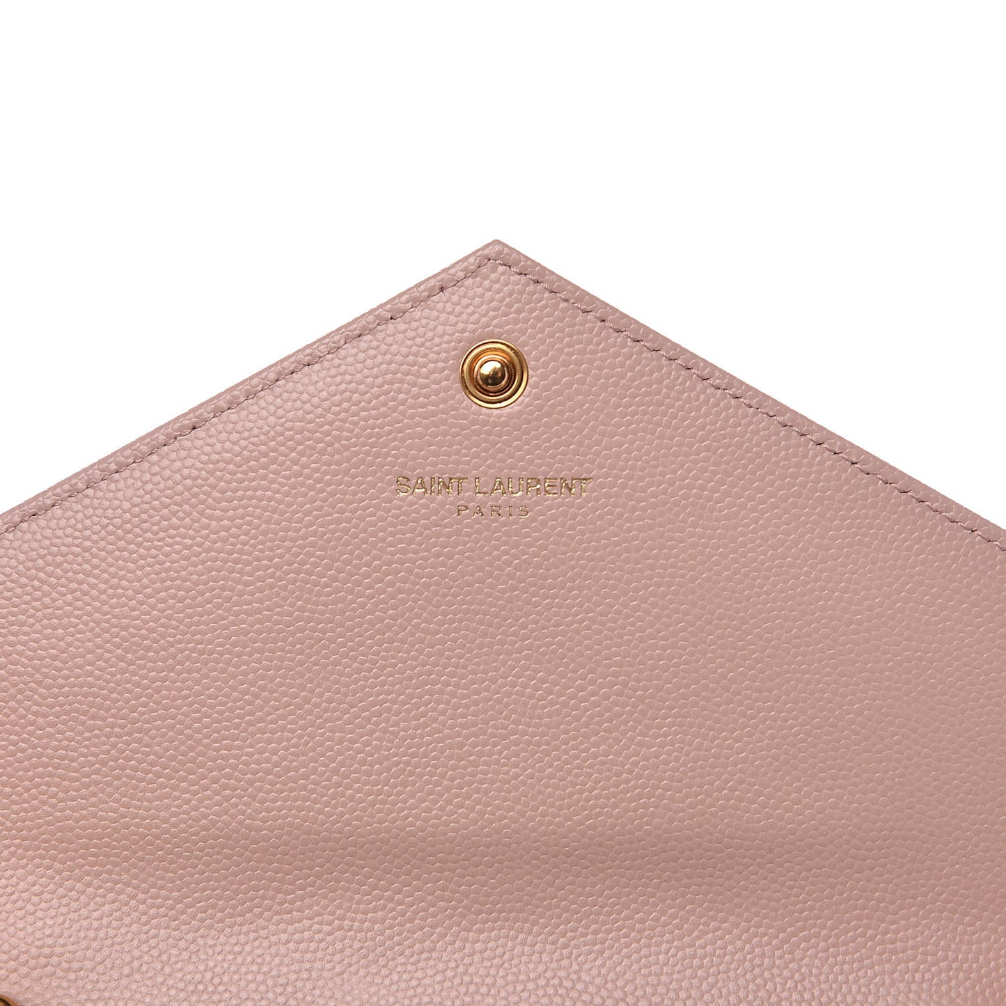 Grain De Poudre Matelasse Chevron Monogram Envelope Chain Wallet Pale Pink