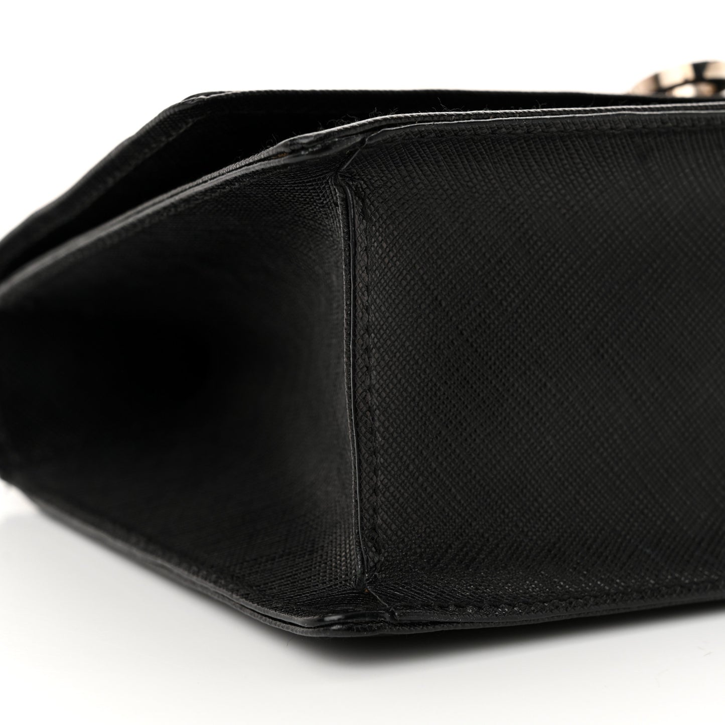 Printed Calfskin Gancini Bow Chain Shoulder Bag Black