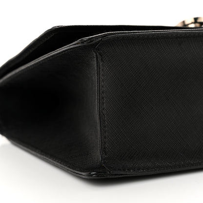 Salvatore Ferragamo Printed Calfskin Gancini Bow Chain Shoulder Bag Black 8 of 14