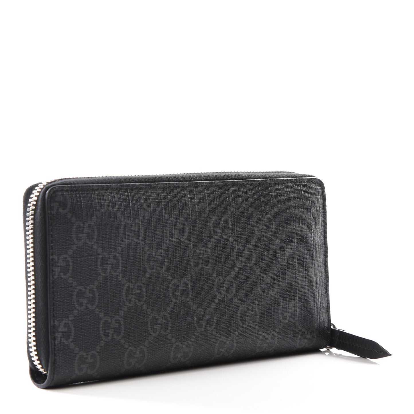 GG Supreme Monogram Kingsnake Zip Around Wallet Black Grey